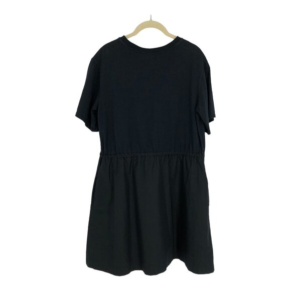 See by Chloe Black T-Shirt Mini Dress eyelets detailing & drawstring waist - Picture 3 of 15